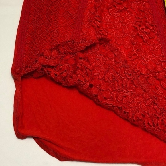Anthropology Tiny Red Lace Sleeveless Tops - Picture 7 of 10
